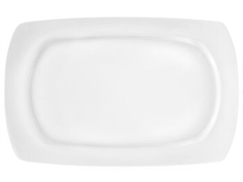 Assiette ovale Kana en porcelaine blanche 35 cm 2