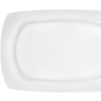 Piatto ovale Kana in porcellana bianco cm 35