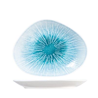 Neptune oval plate in light blue porcelain cm 30.