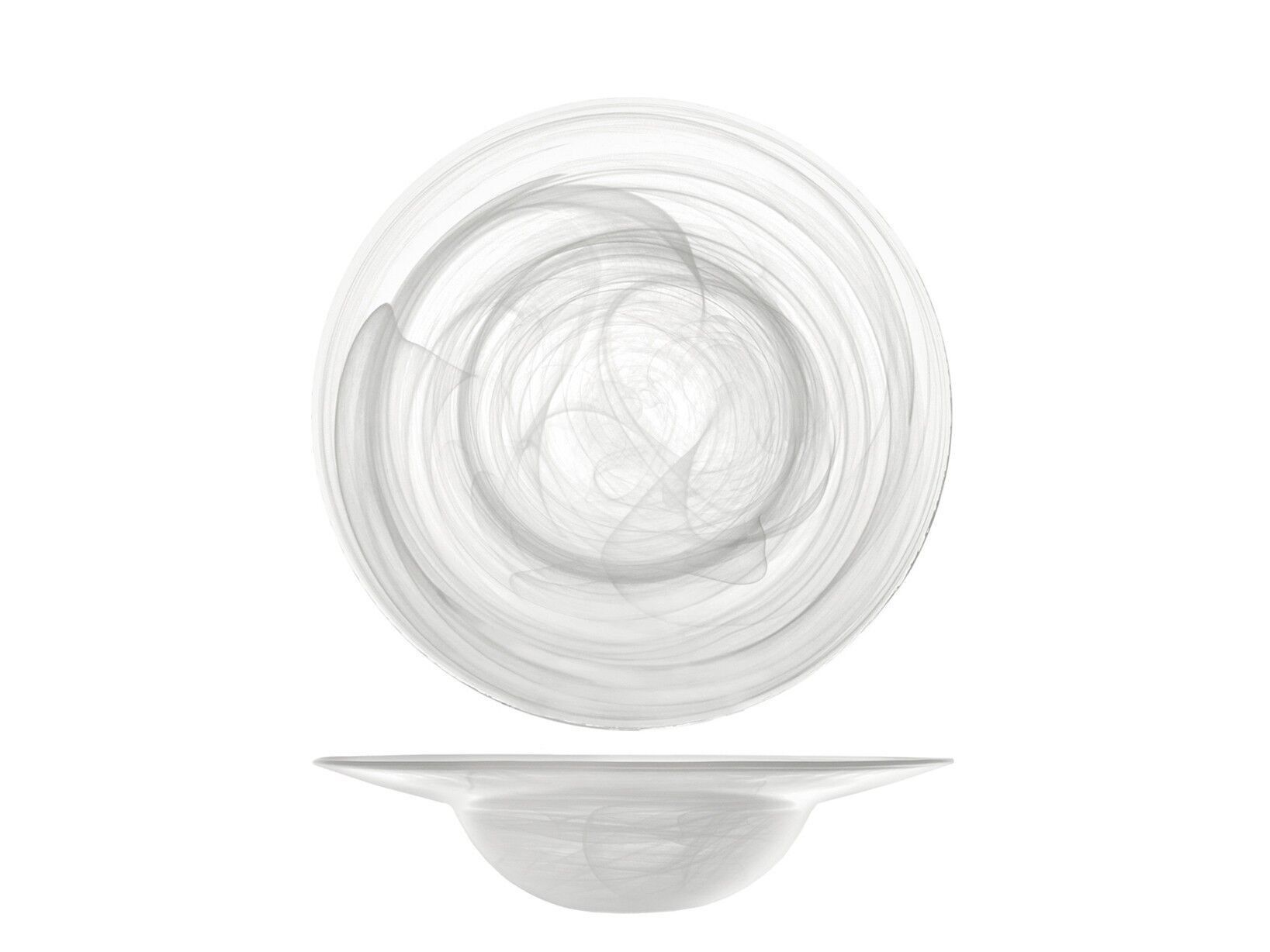 Piatto pasta Alabastro in vetro bianco cm 23,5