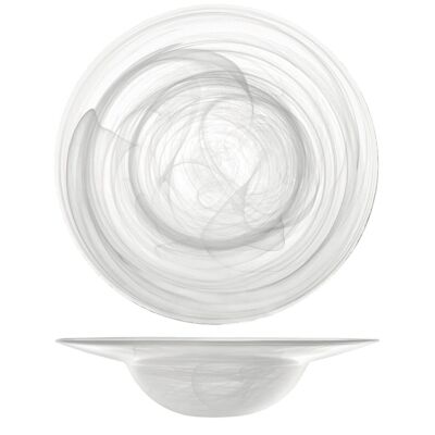 Alabaster-Nudelteller aus weißem Glas 29 cm