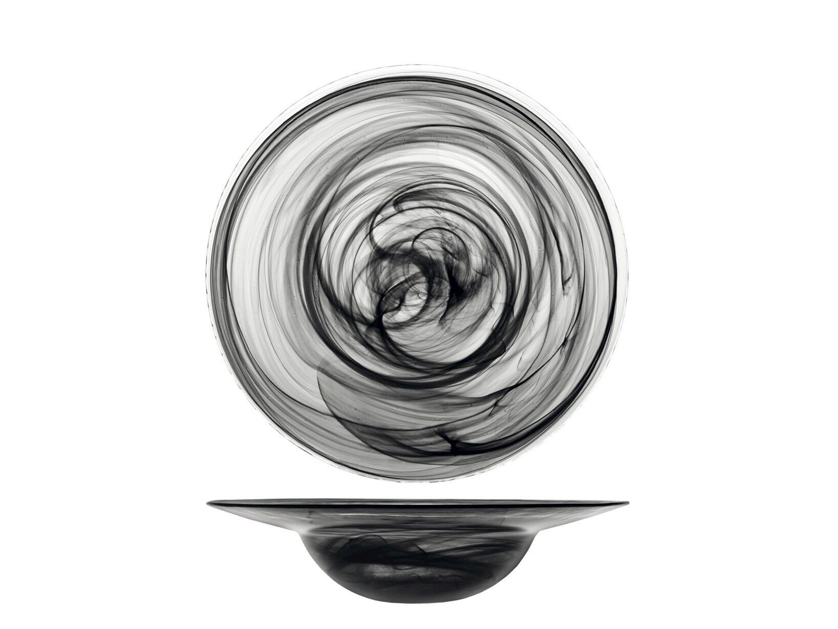 Piatto pasta Alabastro in vetro nero cm 23,5