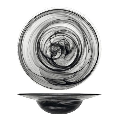Plato de pasta de alabastro en cristal negro cm 26