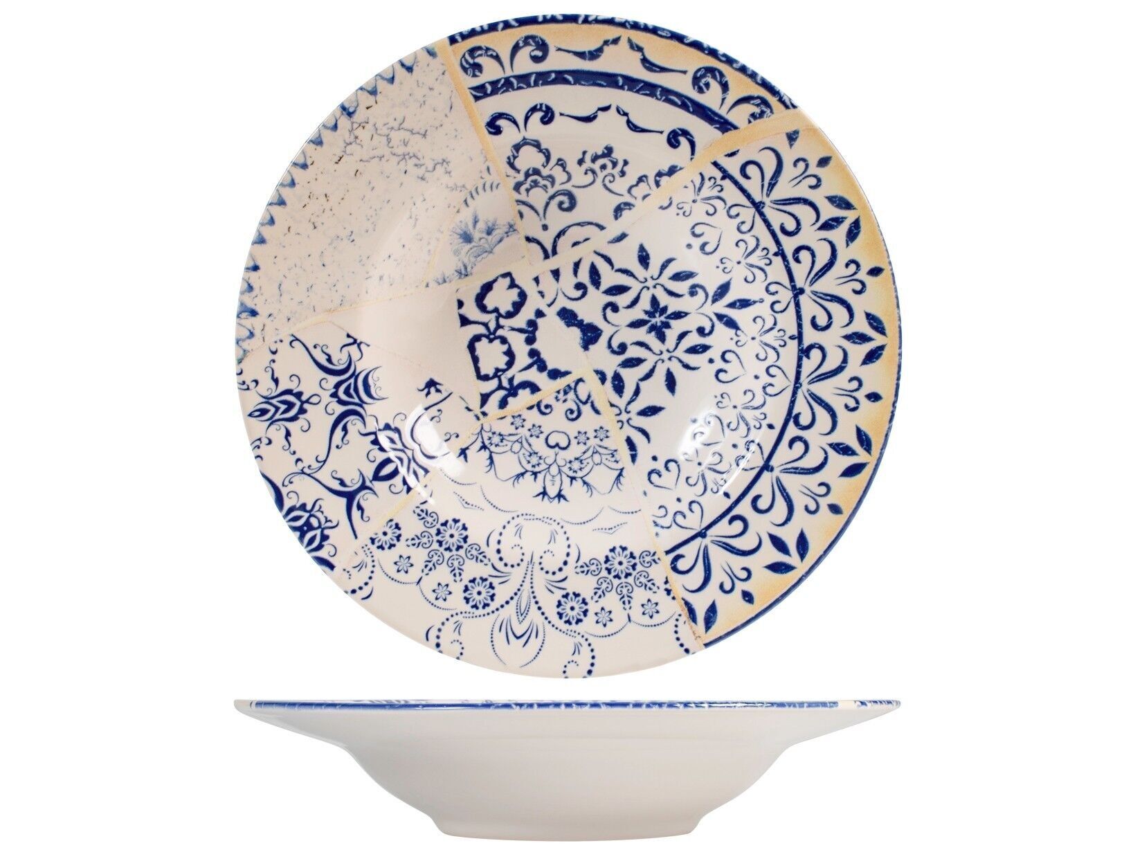 Piatto pasta Alyssa in stoneware decorato cm 28