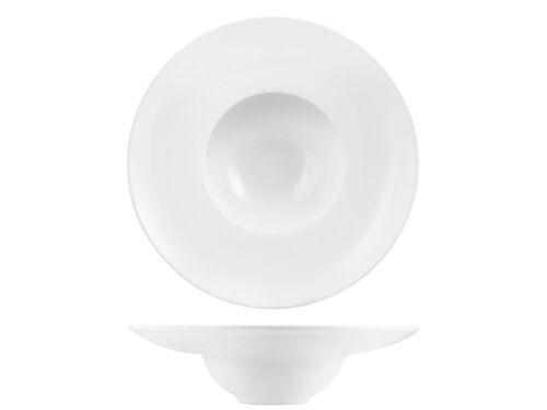 Piatto pasta in stone ware colore bianco 24 cm.