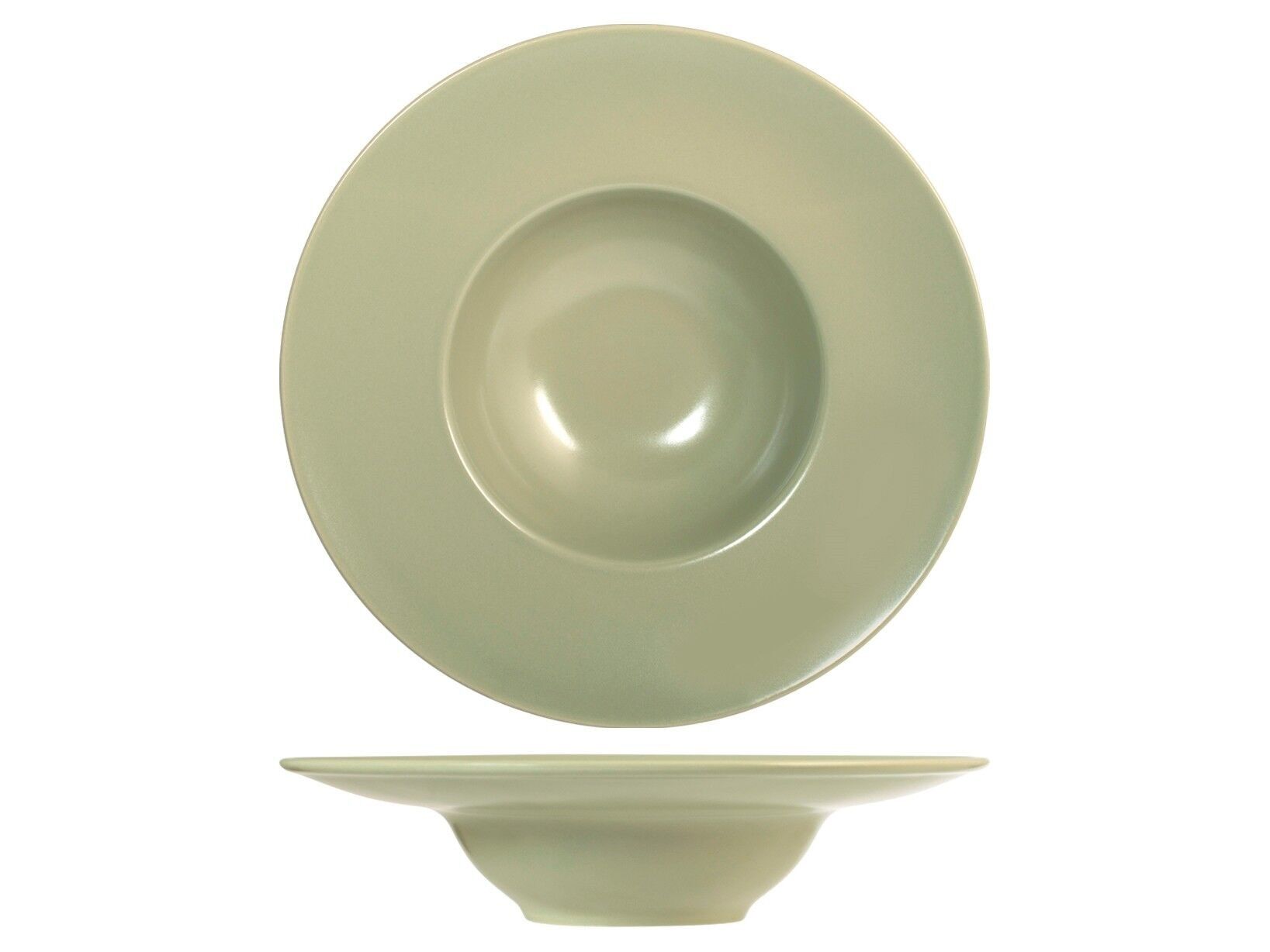 Piatto pasta in stoneware colore green mat cm 28.