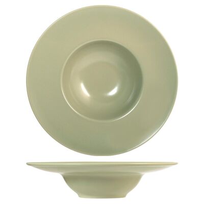 Pasta plate in stoneware color green mat cm 28.