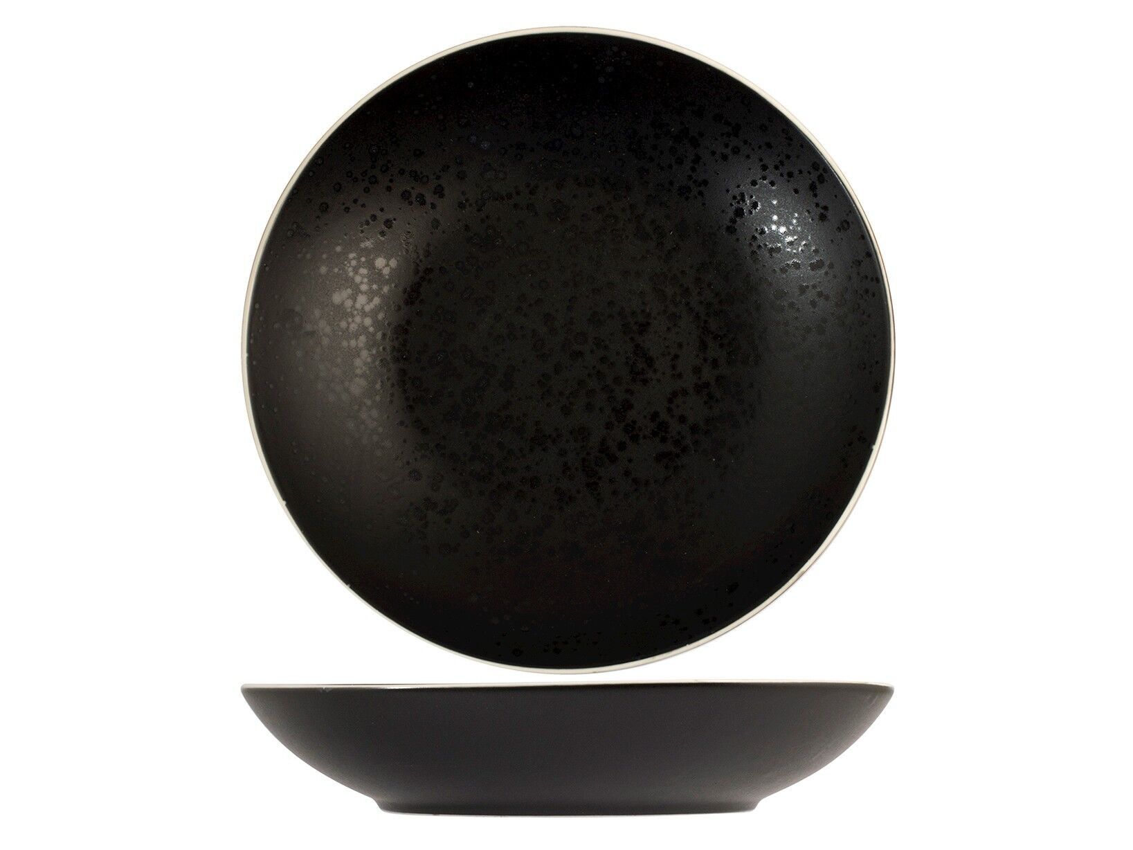 Piatto pasta Mineral in stoneware colore nero cm 26