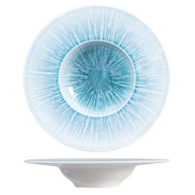 Neptune pasta plate in light blue porcelain cm 24.