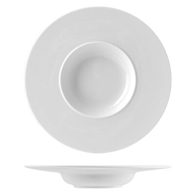 Assiette à pâtes en porcelaine blanche Galaxy 28 cm