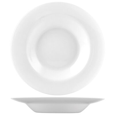 Premiere pasta plate in white opal glass cm 28