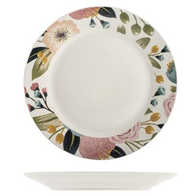 Peony plate in decorated porcelain wing shape, top 27 cm