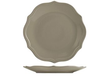 Assiette plate Adele en céramique gris tourterelle 27 cm 2