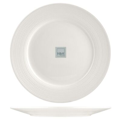 Plato ala Newport en porcelana blanca 27 cm