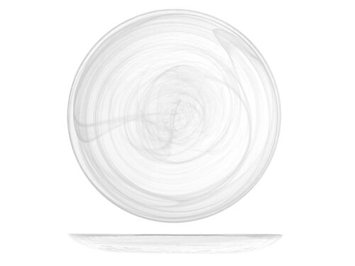 Piatto piano Alabastro in vetro bianco cm 27,5