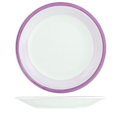 Capri ceramic plate with lilac edge 26 cm
