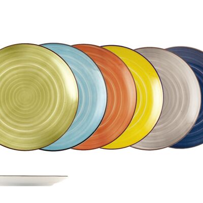 Caribe dinner plate in stone ware assorted colors 26 cm.