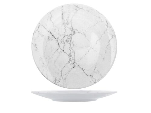 Piatto piano Carrara in stoneware decorato cm 26