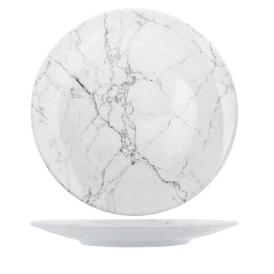 Plato llano Carrara de gres decorado cm 26