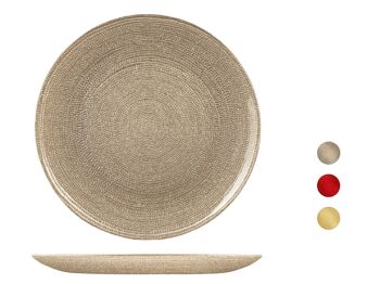 Assiette plate Celebration en verre de couleurs assorties rouge, or, argent 28 cm Passe au lave-vaisselle max 40 degrés. 4