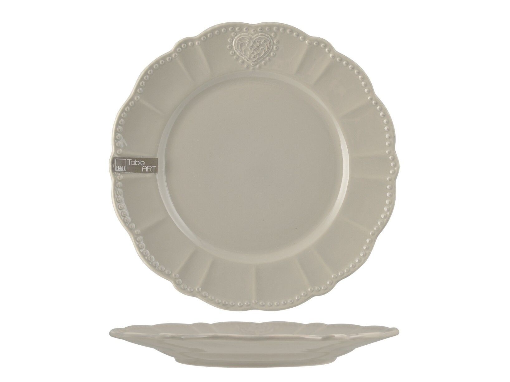 Celine teller aus grauem steinzeug cm 26