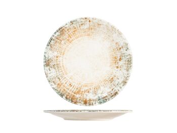 Assiette coupe Eris en porcelaine beige 27 cm. 2