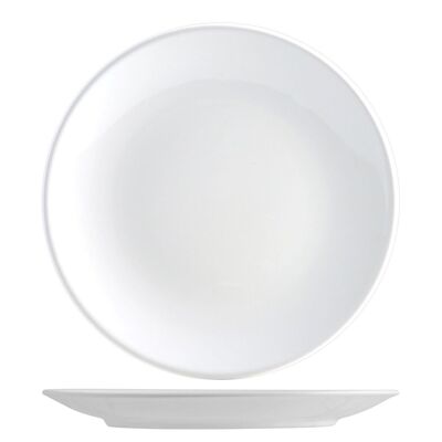 Iris coupe plate in white ceramic 26 cm