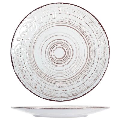 Plato llano Courtyard de gres blanco 27,5 cm