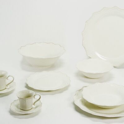 Crowne dinner plate in ivory stoneware cm 28