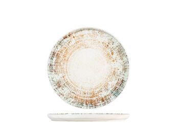 Assiette plate Eris bord porcelaine beige 24 cm. 1