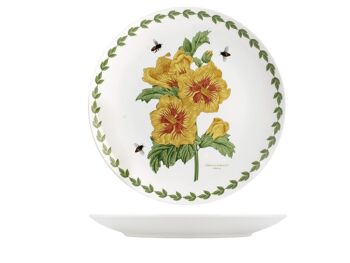 Assiette plate fleurs en porcelaine décorée cm 27. 9