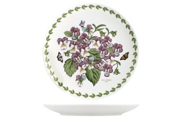 Assiette plate fleurs en porcelaine décorée cm 27. 5