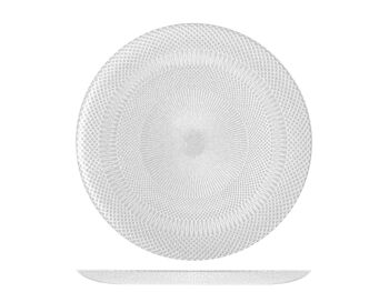 Assiette plate Glam en verre blanc 28,5 cm. 2