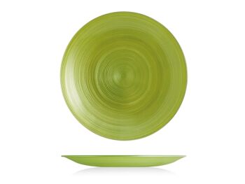 Assiette plate Hoche en verre vert cm 27 2