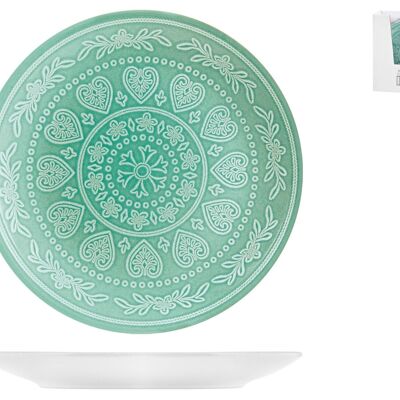Karma dinner plate in stoneware assorted colors in pastel shades cm 27