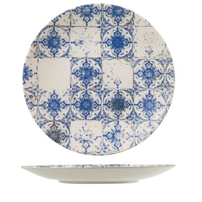 Lotus dinner plate in decorated stoneware cm 28