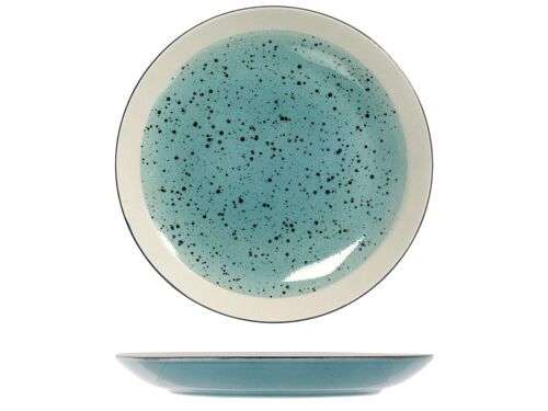 Piatto piano Mimosa in stoneware azzurro cm 26,5