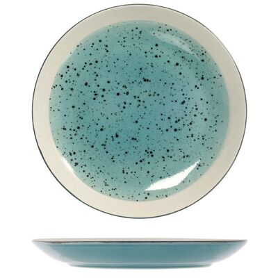 Mimosa dinner plate in blue stoneware 26.5 cm