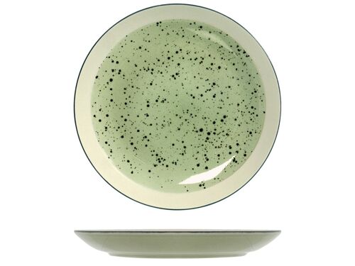 Piatto piano Mimosa in stoneware verde cm 26,5
