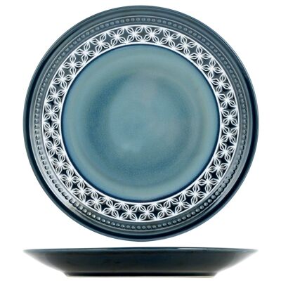 Minorca dinner plate in decorated stoneware cm 28