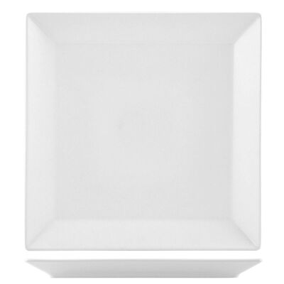 Plato llano Osaka de gres blanco cm 24x24.