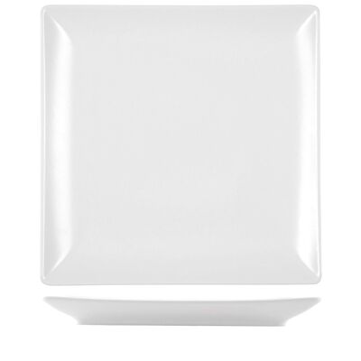 Plato llano Osaka de gres blanco cm 26x26