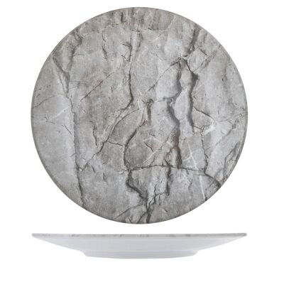Petra flat plate in stoneware cm 28