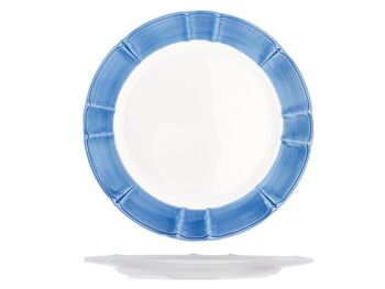 Assiette plate Rodi en céramique avec bordure bleue cm 27 3