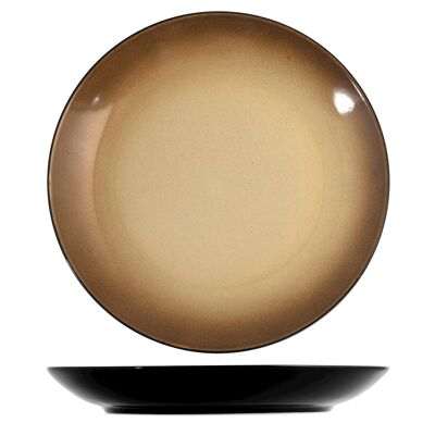 Sahara stoneware beige and brown dinner plate 27 cm