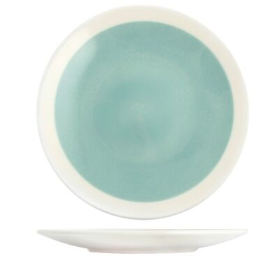 Soleil in eartè nware plato blanco y azul 28 cm