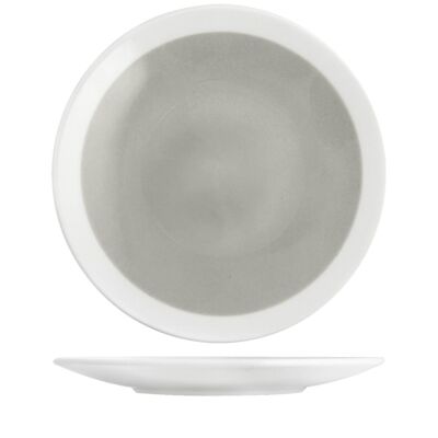 Soleil in eartè nware plato blanco y gris 28 cm