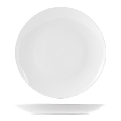 Plato llano Suecia de porcelana blanca 27 cm