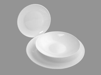 Assiette plate coupe en porcelaine blanche 27 cm 3