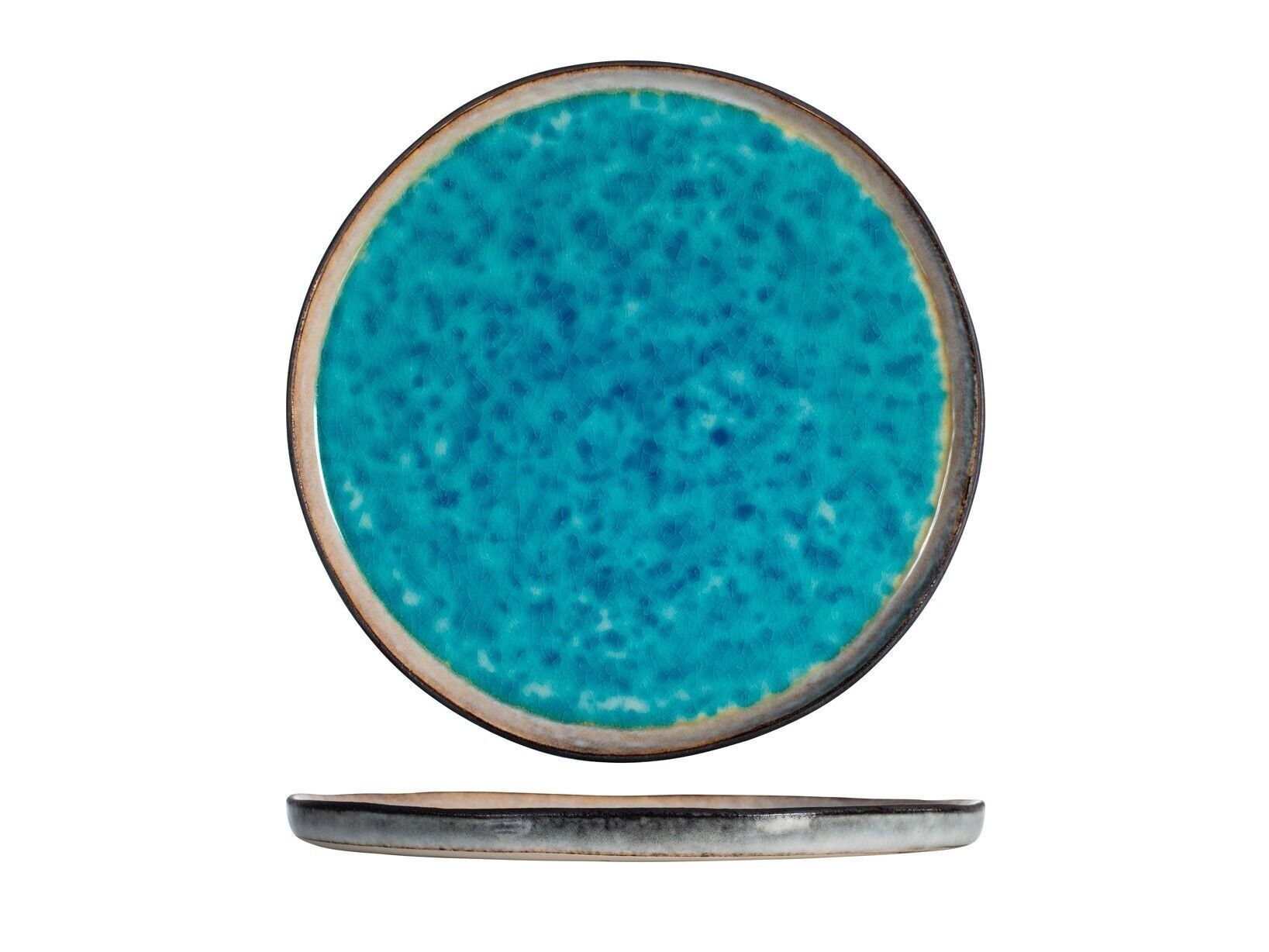 Teide dinner plate in light blue stoneware cm 27